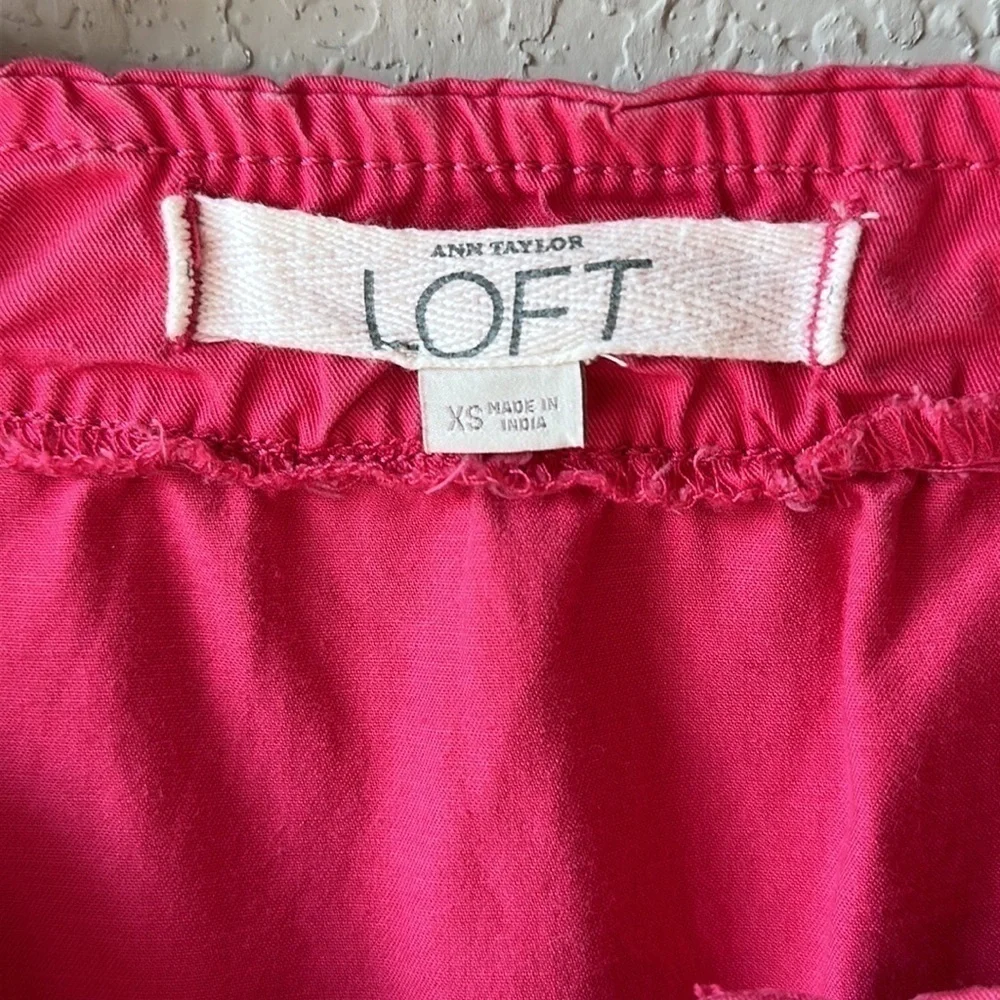 LOFT Hot Pink Cotton‎ Peplum Style Jacket Size XS